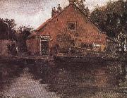 Piet Mondrian The houses on the Liyin river oil painting on canvas